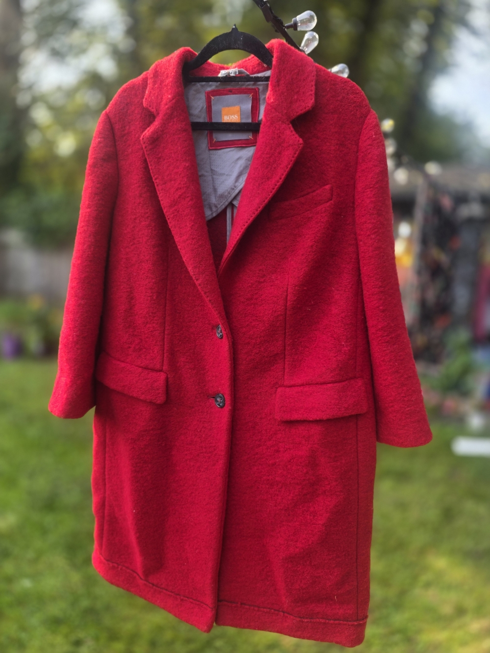 Hugo Boss Bold Red Wool Pea Coat
